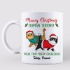 Merry Christmas Human Servant Walking Fluffy Cat Personalized Mug Merry Christmas Human Servant Walking Fluffy Cat Personalized Mug
