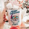 Merry Christmas Santa Sunglasses Christmas Personalized Mug, Funky Retro Holiday Gift with Custom Name Merry Christmas Santa Sunglasses Christmas Personalized Mug, Funky Retro Holiday Gift with Custom Name