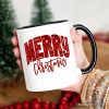 Merry Christmas Sequin Personalized Mug, Bold Red Glitter Custom Gift for Festive Holiday Season Merry Christmas Sequin Personalized Mug, Bold Red Glitter Custom Gift for Festive Holiday Season