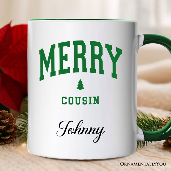 Merry Cousin Christmas Personalized Mug, Matching Family Holiday Gift with Custom Name Merry Cousin Christmas Personalized Mug, Matching Family Holiday Gift with Custom Name
