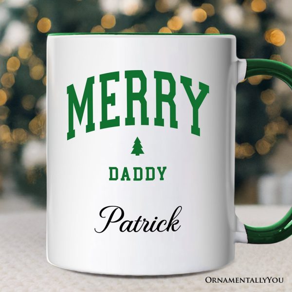 Merry Daddy Retro Christmas Personalized Mug, Matching Family Holiday Gift with Custom Name Merry Daddy Retro Christmas Personalized Mug, Matching Family Holiday Gift with Custom Name