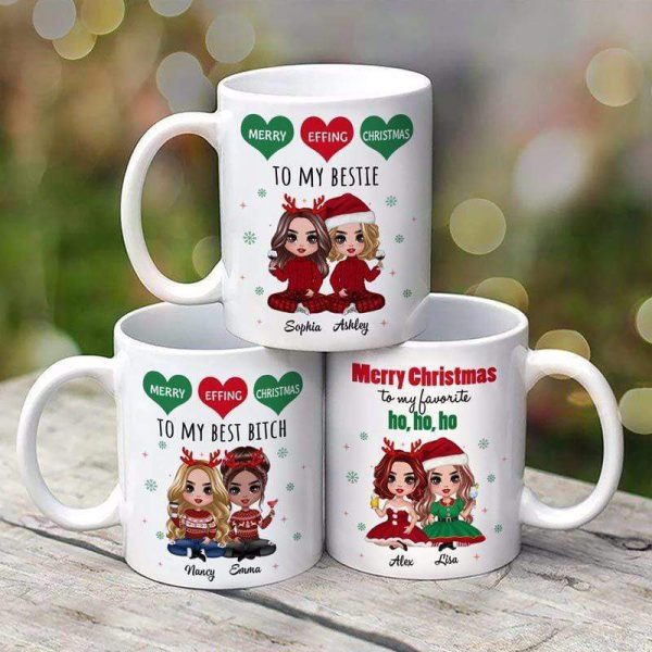 Merry Effing Christmas To My Bestie Personalized Mug Merry Effing Christmas To My Bestie Personalized Mug