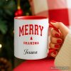 Merry Grandma Retro Christmas Personalized Mug, Matching Family Holiday Gift with Custom Name Merry Grandma Retro Christmas Personalized Mug, Matching Family Holiday Gift with Custom Name