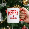 Merry Grandma Retro Christmas Personalized Mug, Matching Family Holiday Gift with Custom Name Merry Grandma Retro Christmas Personalized Mug, Matching Family Holiday Gift with Custom Name