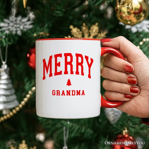 Merry Grandma Retro Christmas Personalized Mug, Matching Family Holiday Gift with Custom Name Merry Grandma Retro Christmas Personalized Mug, Matching Family Holiday Gift with Custom Name