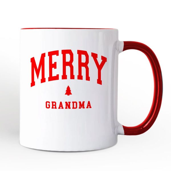 Merry Grandma Retro Christmas Personalized Mug, Matching Family Holiday Gift with Custom Name Merry Grandma Retro Christmas Personalized Mug, Matching Family Holiday Gift with Custom Name