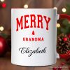 Merry Grandma Retro Christmas Personalized Mug, Matching Family Holiday Gift with Custom Name Merry Grandma Retro Christmas Personalized Mug, Matching Family Holiday Gift with Custom Name