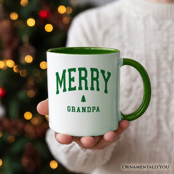 Merry Grandpa Retro Christmas Personalized Mug, Matching Family Holiday Gift with Custom Name Merry Grandpa Retro Christmas Personalized Mug, Matching Family Holiday Gift with Custom Name