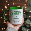 Merry Grandpa Retro Christmas Personalized Mug, Matching Family Holiday Gift with Custom Name Merry Grandpa Retro Christmas Personalized Mug, Matching Family Holiday Gift with Custom Name