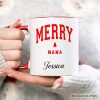 Merry Mama Retro Christmas Personalized Mug, Matching Family Holiday Gift with Custom Name Merry Mama Retro Christmas Personalized Mug, Matching Family Holiday Gift with Custom Name