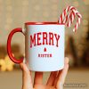 Merry Sister Retro Christmas Personalized Mug, Matching Family Holiday Gift with Custom Name Merry Sister Retro Christmas Personalized Mug, Matching Family Holiday Gift with Custom Name