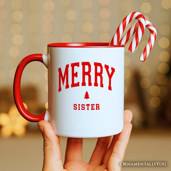 Merry Sister Retro Christmas Personalized Mug, Matching Family Holiday Gift with Custom Name Merry Sister Retro Christmas Personalized Mug, Matching Family Holiday Gift with Custom Name