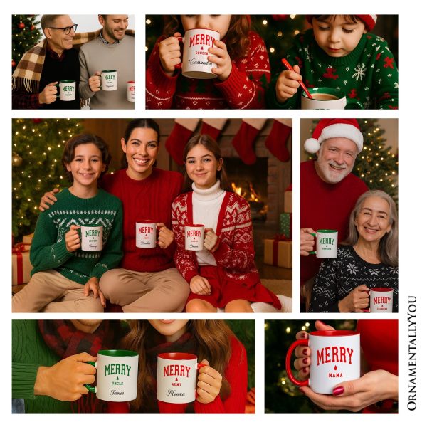 Merry Uncle Retro Christmas Personalized Mug, Matching Family Holiday Gift with Custom Name Merry Uncle Retro Christmas Personalized Mug, Matching Family Holiday Gift with Custom Name
