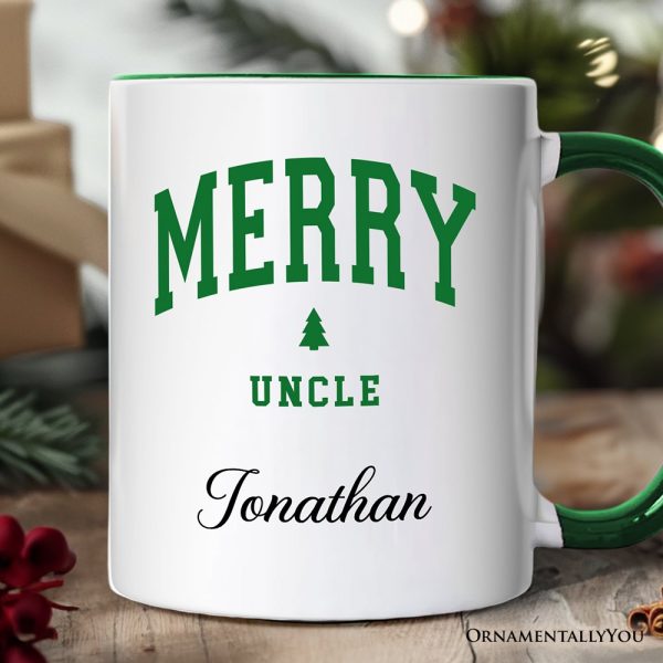Merry Uncle Retro Christmas Personalized Mug, Matching Family Holiday Gift with Custom Name Merry Uncle Retro Christmas Personalized Mug, Matching Family Holiday Gift with Custom Name