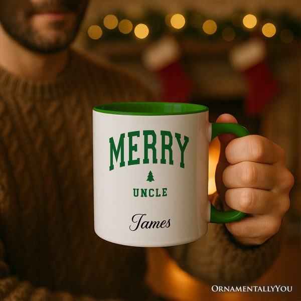 Merry Uncle Retro Christmas Personalized Mug, Matching Family Holiday Gift with Custom Name Merry Uncle Retro Christmas Personalized Mug, Matching Family Holiday Gift with Custom Name