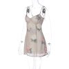 Mesh Layered Floral Strap Mini Dress Mesh Layered Floral Strap Mini Dress