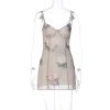Mesh Layered Floral Strap Mini Dress Mesh Layered Floral Strap Mini Dress