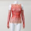 Mesh Letter Print Sleeveless Top With Gloves Mesh Letter Print Sleeveless Top With Gloves
