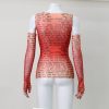 Mesh Letter Print Sleeveless Top With Gloves Mesh Letter Print Sleeveless Top With Gloves