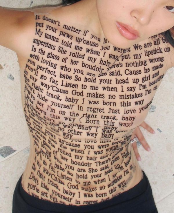 Mesh Letter Print Sleeveless Top With Gloves Mesh Letter Print Sleeveless Top With Gloves