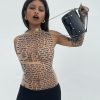 Mesh Letter Print Sleeveless Top With Gloves Mesh Letter Print Sleeveless Top With Gloves