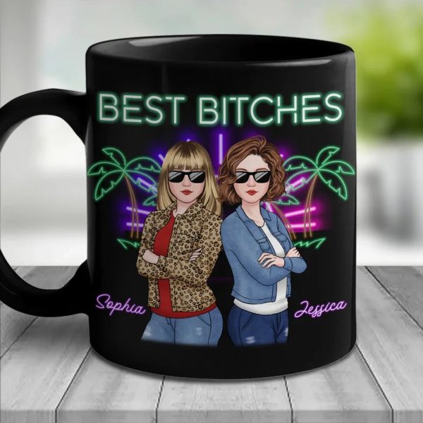 Mess With You, Deal With Me - Bestie Personalized Custom Black Mug - Gift For Best Friends, BFF, Sisters Mess With You, Deal With Me - Bestie Personalized Custom Black Mug - Gift For Best Friends, BFF, Sisters