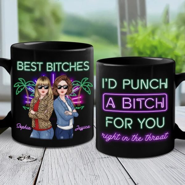 Mess With You, Deal With Me - Bestie Personalized Custom Black Mug - Gift For Best Friends, BFF, Sisters Mess With You, Deal With Me - Bestie Personalized Custom Black Mug - Gift For Best Friends, BFF, Sisters