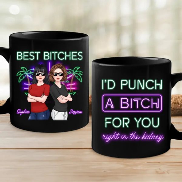 Mess With You, Deal With Me - Bestie Personalized Custom Black Mug - Gift For Best Friends, BFF, Sisters Mess With You, Deal With Me - Bestie Personalized Custom Black Mug - Gift For Best Friends, BFF, Sisters