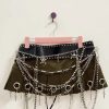Micro Mini Pleated Belted Chain Skirt Micro Mini Pleated Belted Chain Skirt