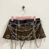 Micro Mini Pleated Belted Chain Skirt Micro Mini Pleated Belted Chain Skirt