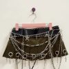 Micro Mini Pleated Belted Chain Skirt Micro Mini Pleated Belted Chain Skirt