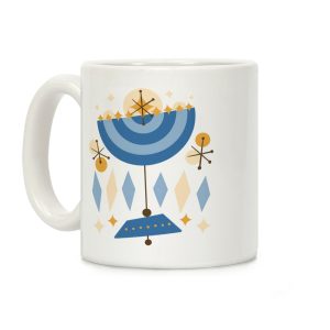 Mid-Century Modern Menorah (Hanukkah) Coffee Mug