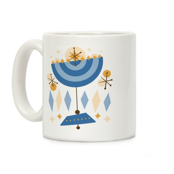 Mid-Century Modern Menorah (Hanukkah) Coffee Mug