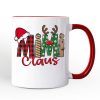Mimi Claus Retro Christmas Personalized Mug, Matching Family Holiday Gift with Custom Name
