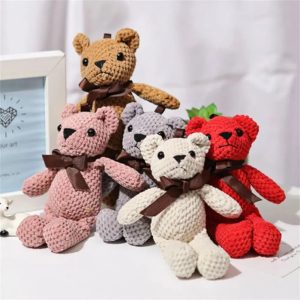 Mini Dressed Bear Plush Keychain Soft Stuffed Doll