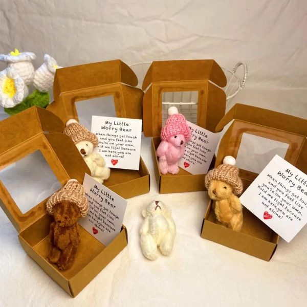 Mini Plush Teddy Bear Gift Box with Inspirational Card Mini Plush Teddy Bear Gift Box with Inspirational Card