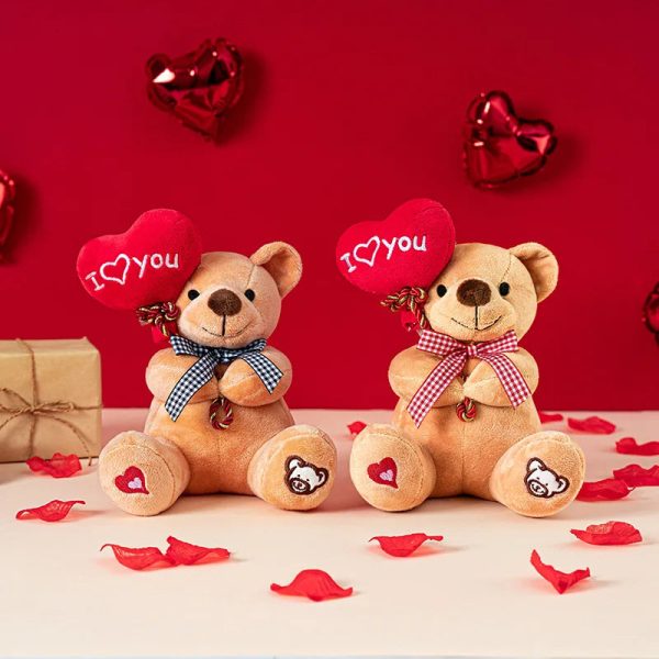 Mini Teddy Bear Plush Holding Heart 18cm Mini Teddy Bear Plush Holding Heart 18cm