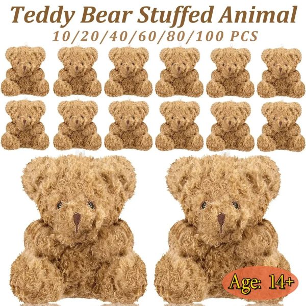Mini Teddy Bear Plush Toys 4 Inch – Soft Stuffed Bears for Party Favors and DIY Gifts