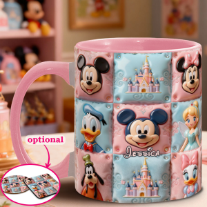 MkMo Magic Mouse Castle With Friends - Personalized Accent Mug - Gift For Movie Fans, Daughters, Family NL122