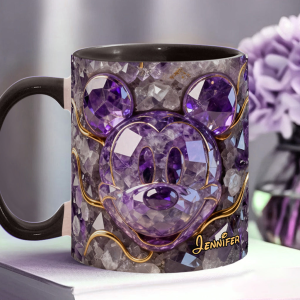 MkMo Magic Mouse Purple Crystal - Personalized Accent Mug - Gift For Movie Fans NL122