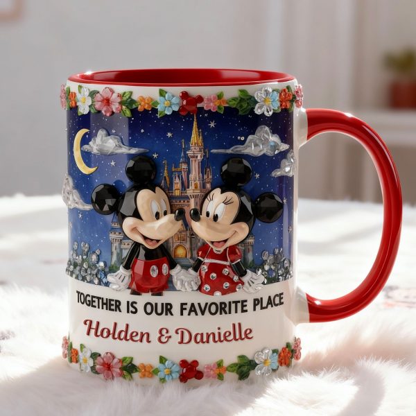 MkMo Magic Mouse Together Is Our Favorite Place - Personalized Accent Mug - Gift For Couples, Movie Fans NL122 MkMo Magic Mouse Together Is Our Favorite Place - Personalized Accent Mug - Gift For Couples, Movie Fans NL122