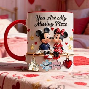 MkMo Magic Mouse You Are My Missing Piece - Personalized Accent Mug - Gift For Couples, Movie Fans NL122