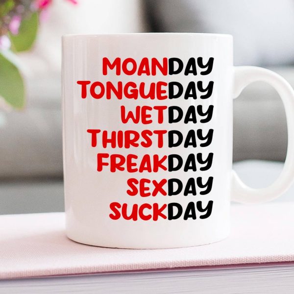 Moanday Tongueday Wetday Personalized Mug, Gift For Couple Moanday Tongueday Wetday Personalized Mug, Gift For Couple