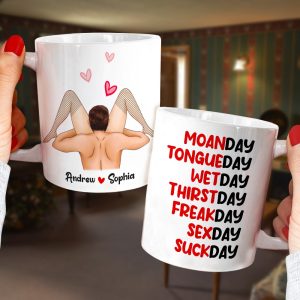 Moanday Tongueday Wetday Personalized Mug, Gift For Couple