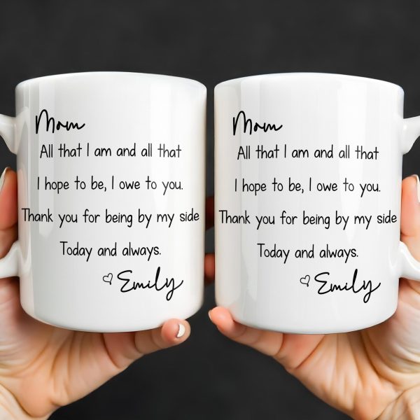 Mom, All That I Am And All That I Hope To Be - Personalized Custom Coffee Mug - MOM149_MG