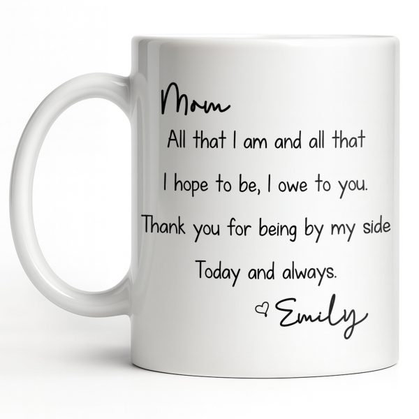 Mom, All That I Am And All That I Hope To Be - Personalized Custom Coffee Mug - MOM149_MG