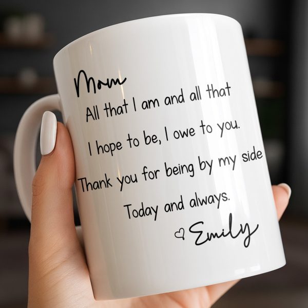 Mom, All That I Am And All That I Hope To Be - Personalized Custom Coffee Mug - MOM149_MG