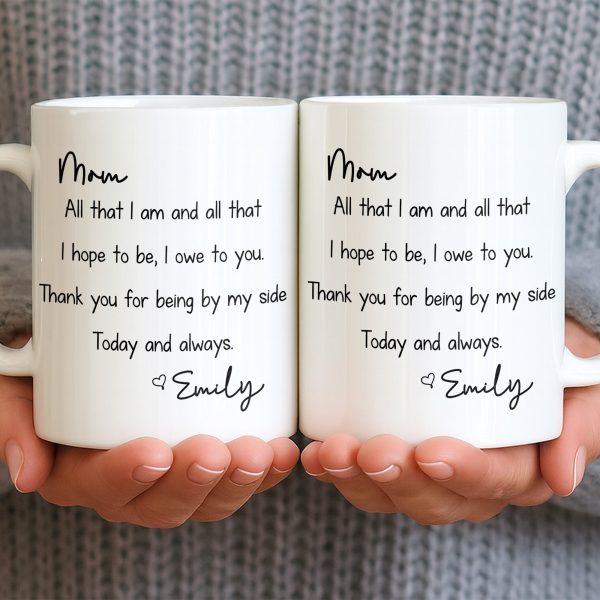 Mom, All That I Am And All That I Hope To Be - Personalized Custom Coffee Mug - MOM149_MG