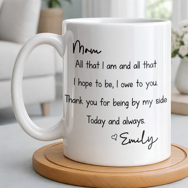 Mom, All That I Am And All That I Hope To Be - Personalized Custom Coffee Mug - MOM149_MG