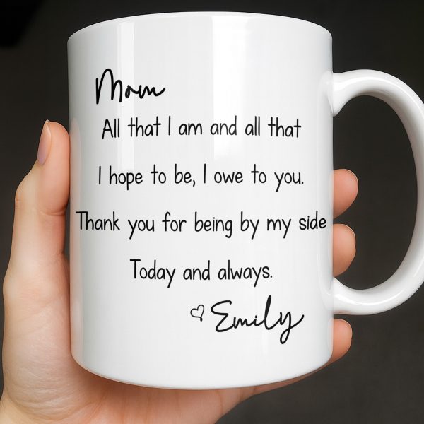 Mom, All That I Am And All That I Hope To Be - Personalized Custom Coffee Mug - MOM149_MG